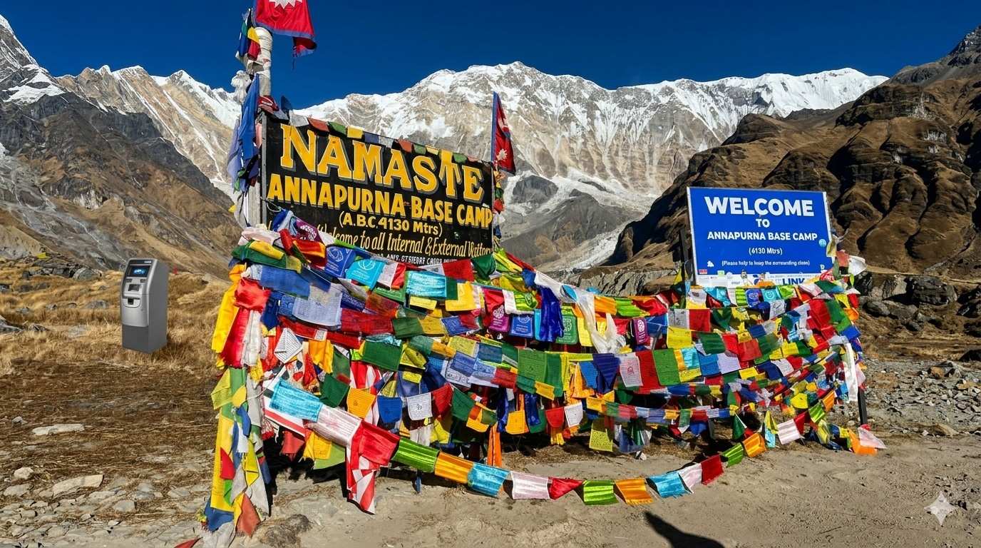 scenic view at annapurna base camp 
